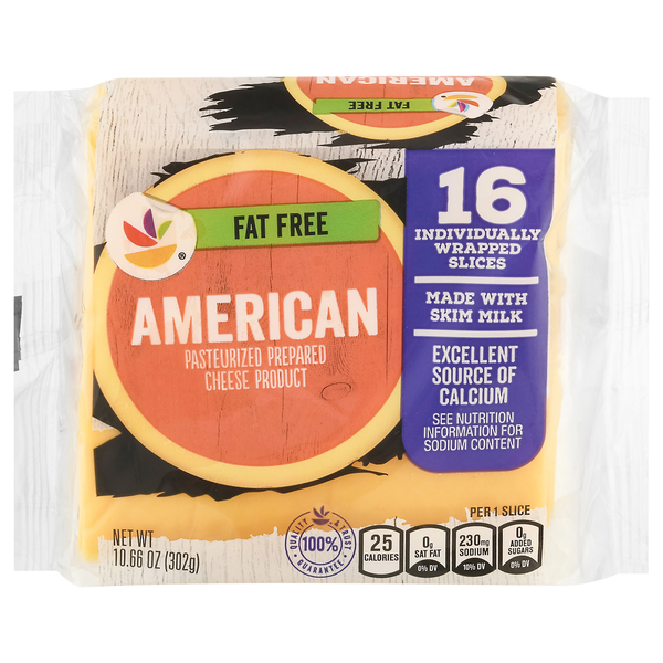 slide 1 of 1, GIANT American Cheese Skim Milk Fat Free Singles - 16 ct, 16 ct; 10.6 oz