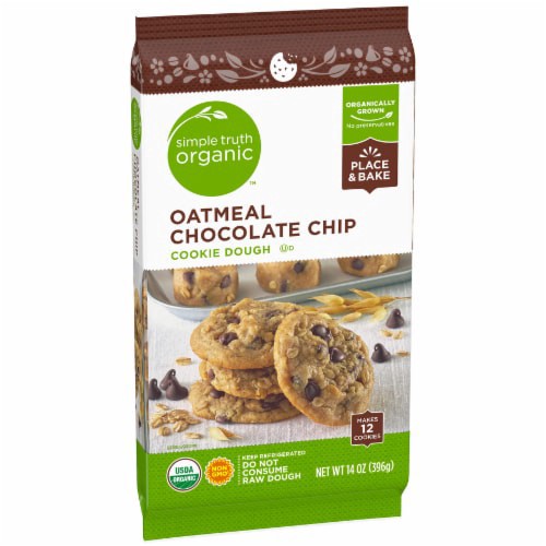 slide 4 of 4, Simple Truth Organic Oatmeal Chocolate Chip Cookie Dough, 14 oz