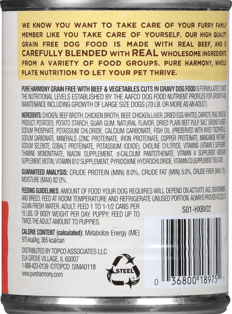 slide 7 of 14, Pure Harmony Grain Free Super Premium With Beef & Vegetables Cuts In Gravy Dog Food 13.2 oz, 13.2 oz