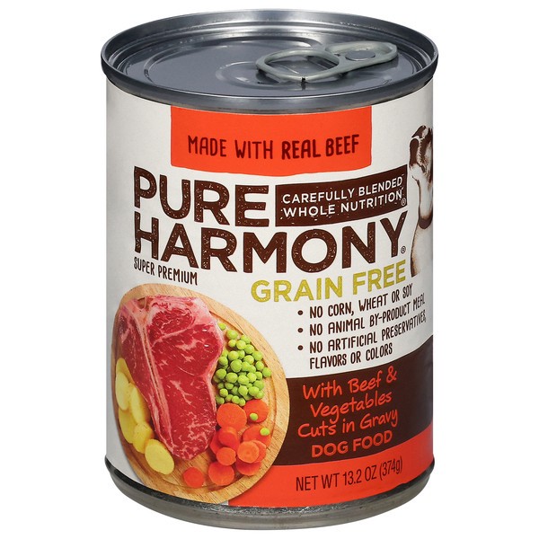 slide 1 of 1, Pure Harmony Grain Free Super Premium With Beef & Vegetables Cuts In Gravy Dog Food 13.2 oz, 13.2 oz