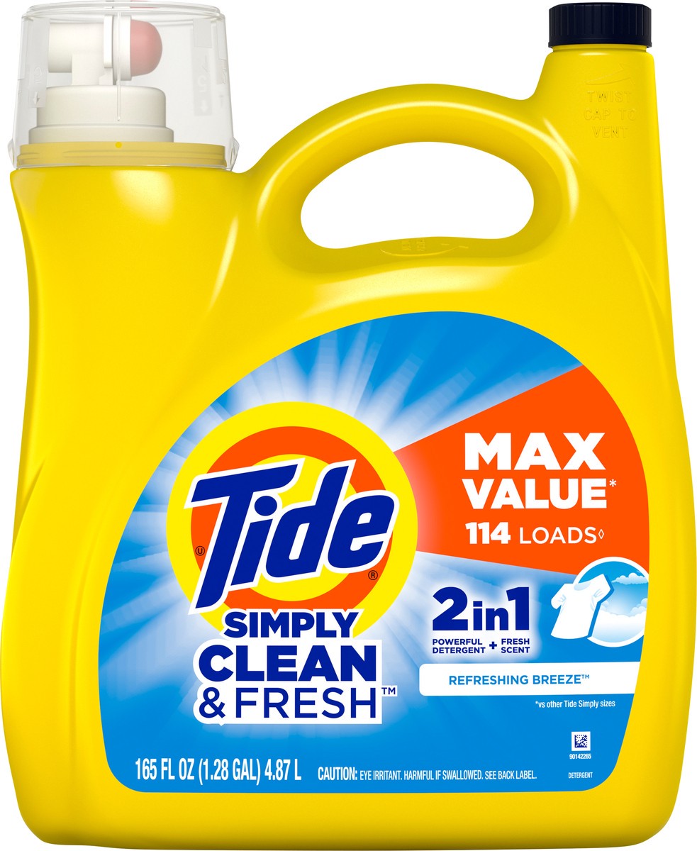 slide 4 of 4, Tide Simply Liquid Hec Re, 165 oz