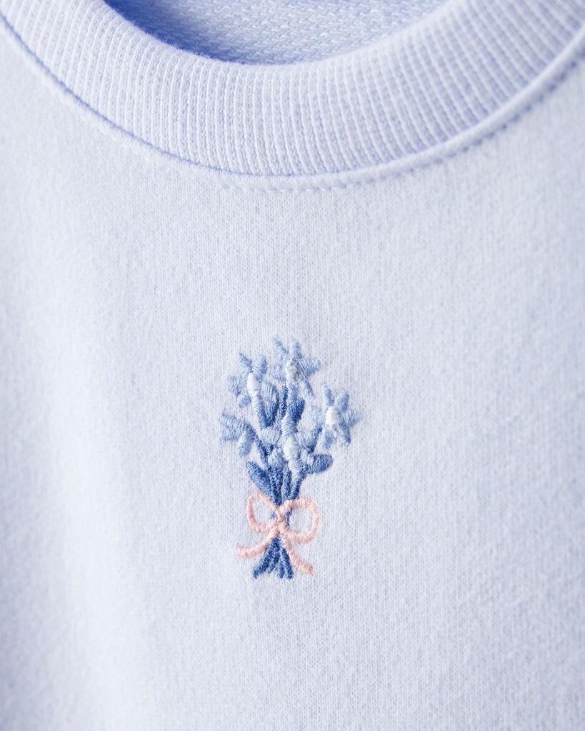 slide 3 of 4, Carter's Carters Toddler Girl 2-Piece Floral French Terry Sweatshirt & Pant Set - Blue Blue 5T, 2 pc