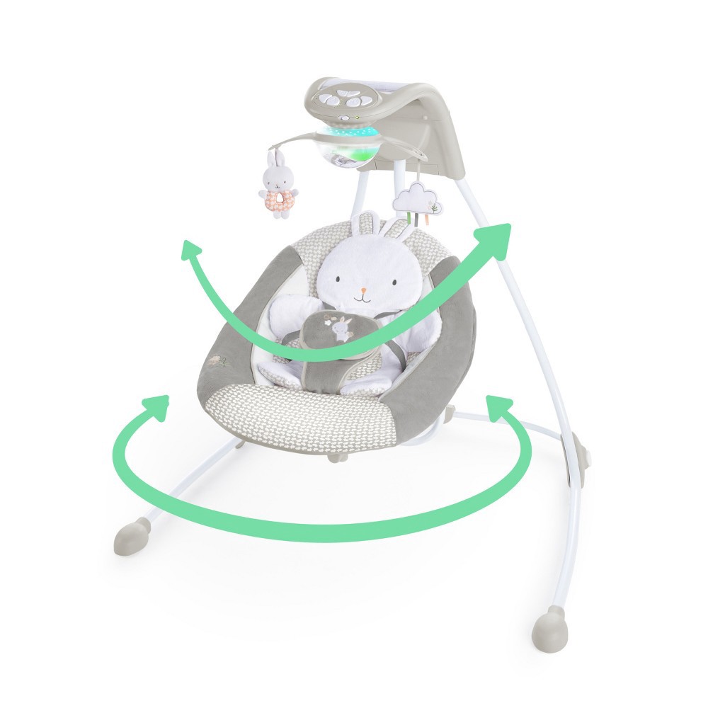 slide 2 of 17, Ingenuity InLighten Baby Swing - Easy-Fold Frame & Light Up Mobile - Twinkle Tails, 1 ct