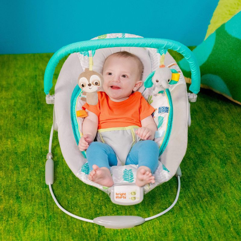 slide 14 of 16, Bright Starts Jungle Vines Comfy Baby Bouncer with Vibrating Infant Seat & Taggies, 1 ct