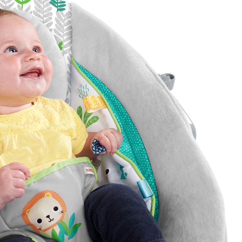 slide 16 of 16, Bright Starts Jungle Vines Comfy Baby Bouncer with Vibrating Infant Seat & Taggies, 1 ct