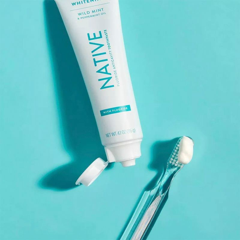 slide 2 of 10, Native Premium Whitening Wild Mint & Peppermint Oil Fluoride Toothpaste - 4.1 oz, 4.1 oz