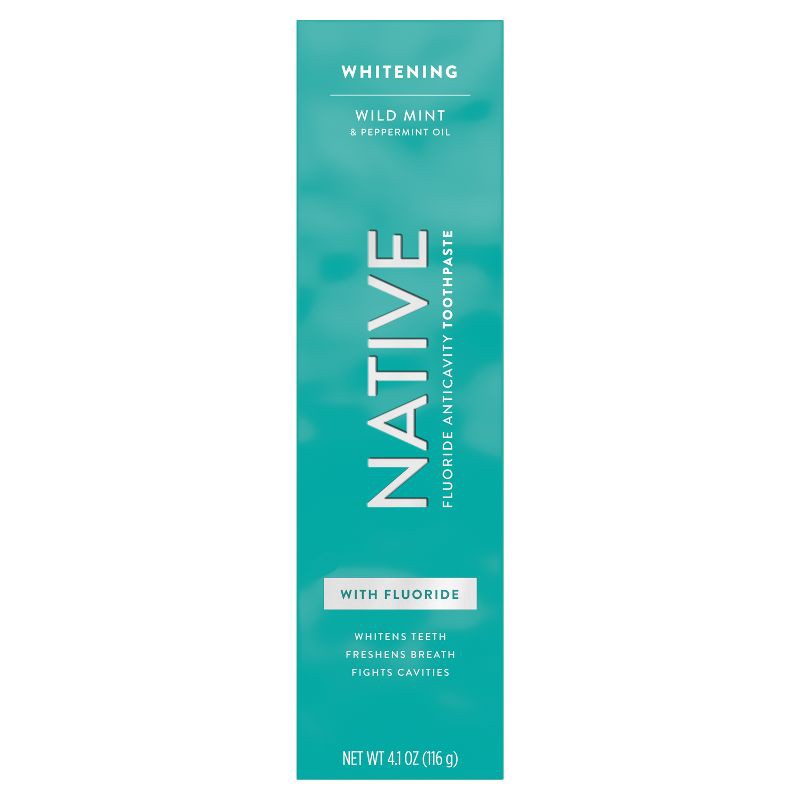 slide 8 of 10, Native Premium Whitening Wild Mint & Peppermint Oil Fluoride Toothpaste - 4.1 oz, 4.1 oz