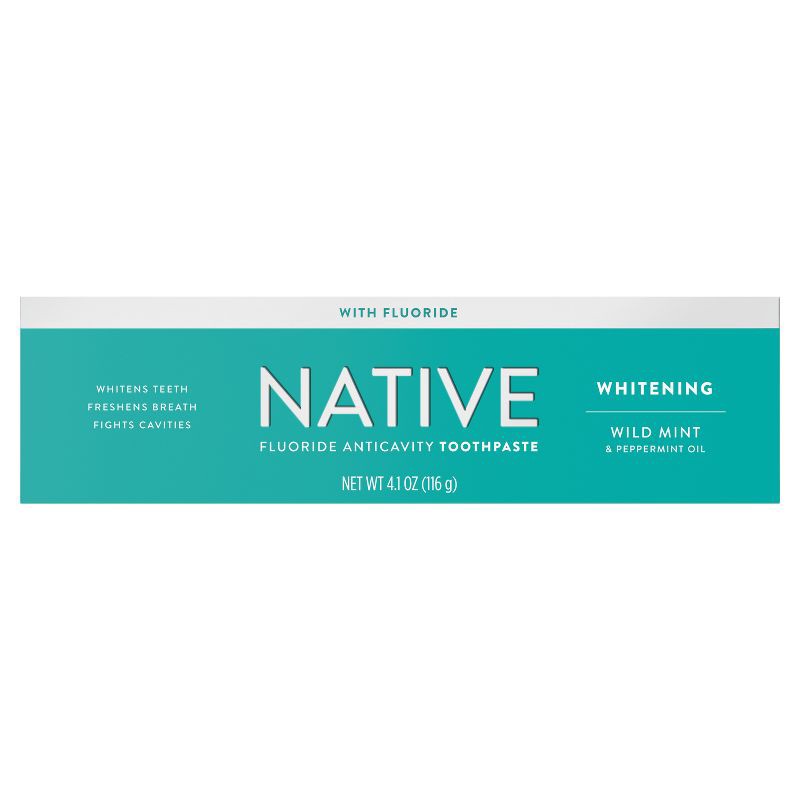 slide 3 of 10, Native Premium Whitening Wild Mint & Peppermint Oil Fluoride Toothpaste - 4.1 oz, 4.1 oz