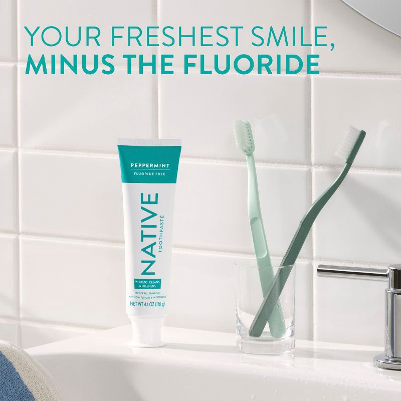 slide 2 of 11, Native Premium Whitening Wild Mint & Peppermint Oil Fluoride Free Toothpaste - 4.1 oz, 4.1 oz