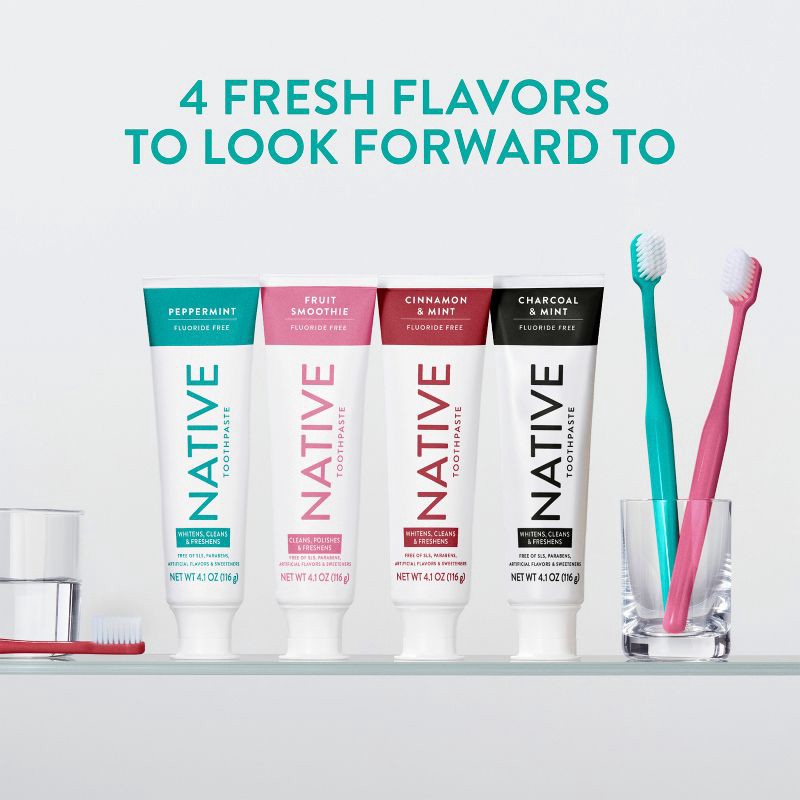 slide 8 of 11, Native Premium Whitening Wild Mint & Peppermint Oil Fluoride Free Toothpaste - 4.1 oz, 4.1 oz