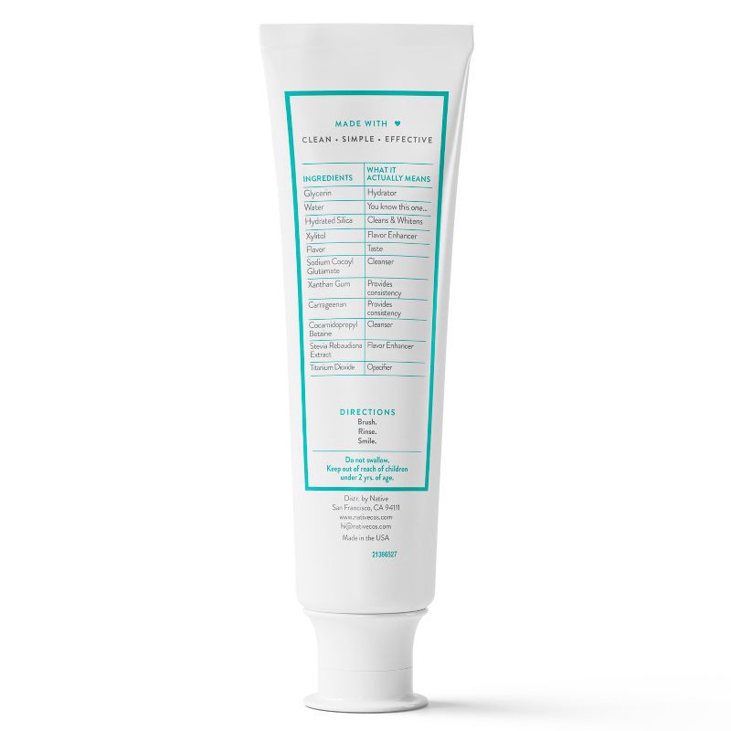 slide 11 of 11, Native Premium Whitening Wild Mint & Peppermint Oil Fluoride Free Toothpaste - 4.1 oz, 4.1 oz