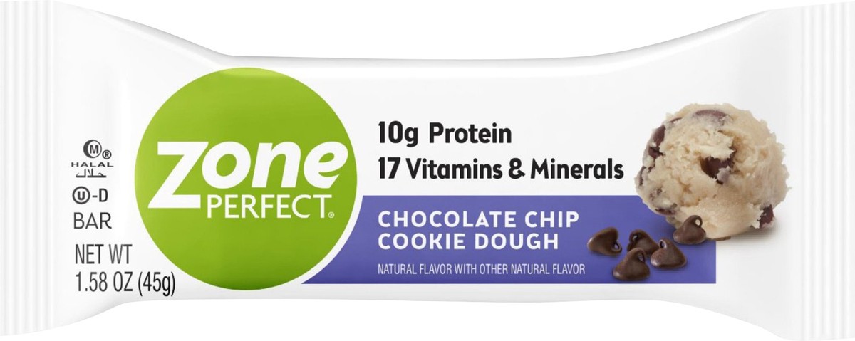 slide 3 of 5, Zone Perfect ZonePerfect Protein Bar Chocolate Chip Cookie Dough 1-1.58 oz Bar, 1.58 oz
