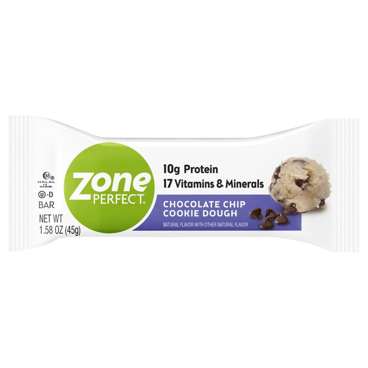 slide 1 of 5, Zone Perfect ZonePerfect Protein Bar Chocolate Chip Cookie Dough 1-1.58 oz Bar, 1.58 oz