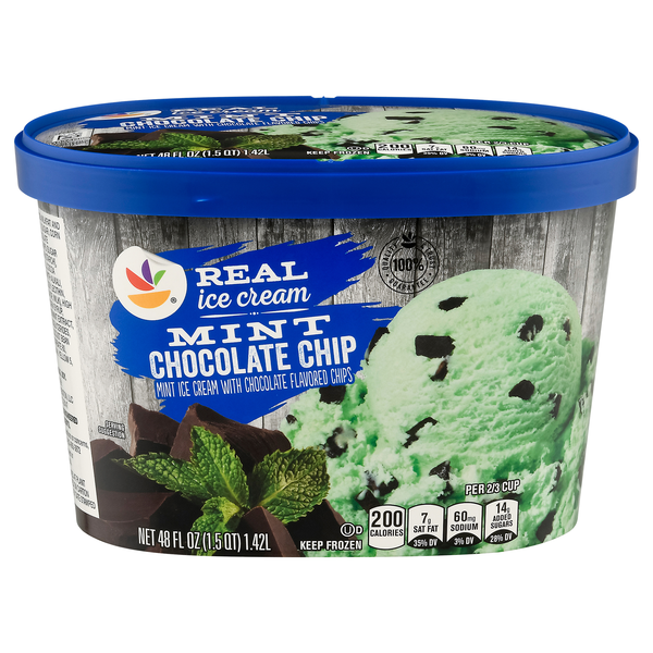 slide 1 of 1, GIANT Real Ice Cream Mint Chocolate Chip, 1.5 qt