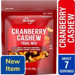 CRANBERRY CASHEW TRAIL MIX - KROGER - 9 OZ