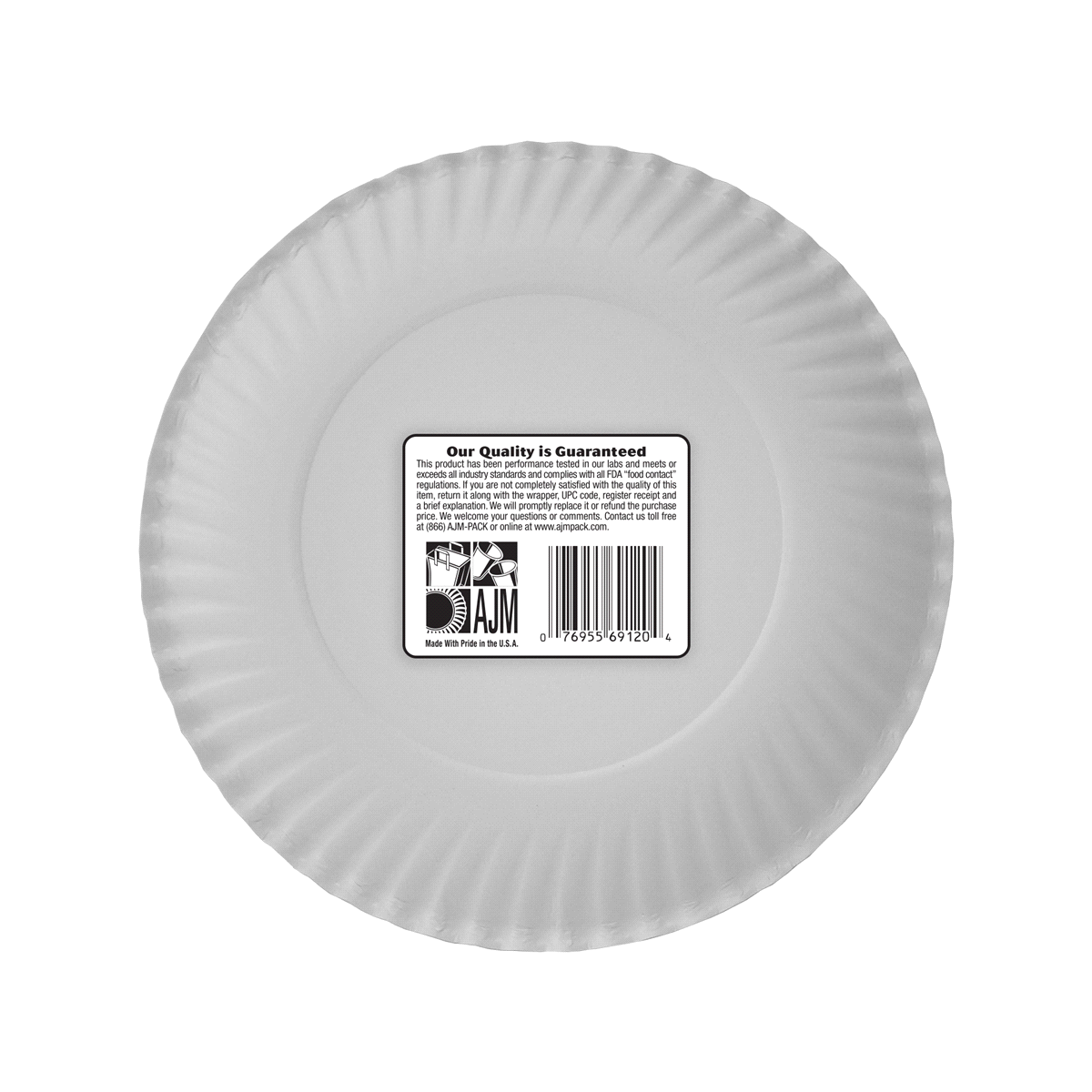 slide 2 of 2, AJM Heavyweights Original Paper Plates 8-7/8", 80 ct