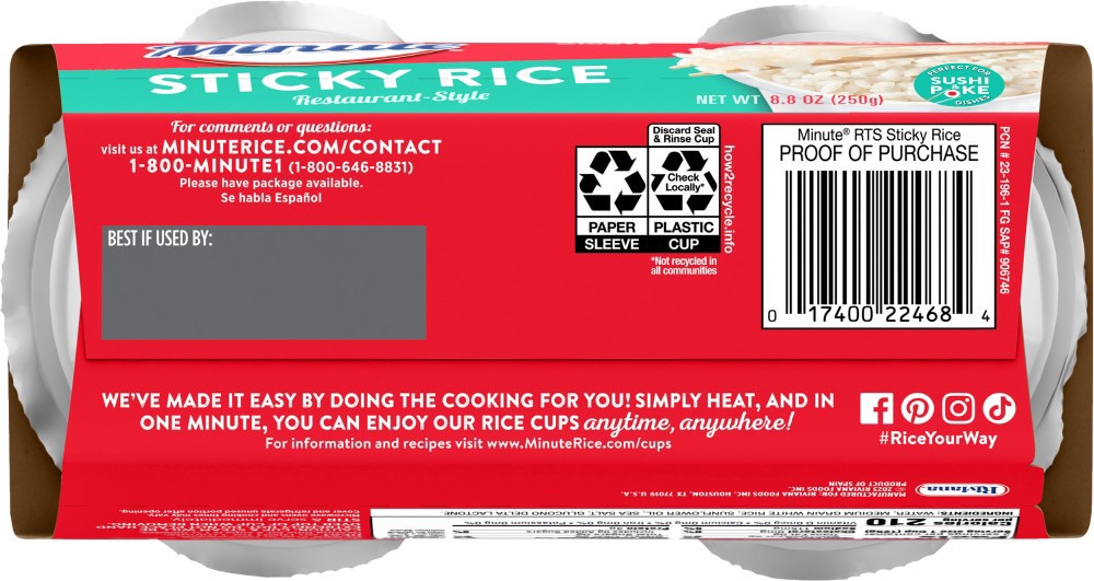 slide 2 of 3, Minute Restaurant-Style Sticky Rice 8.8 oz, 8.8 oz