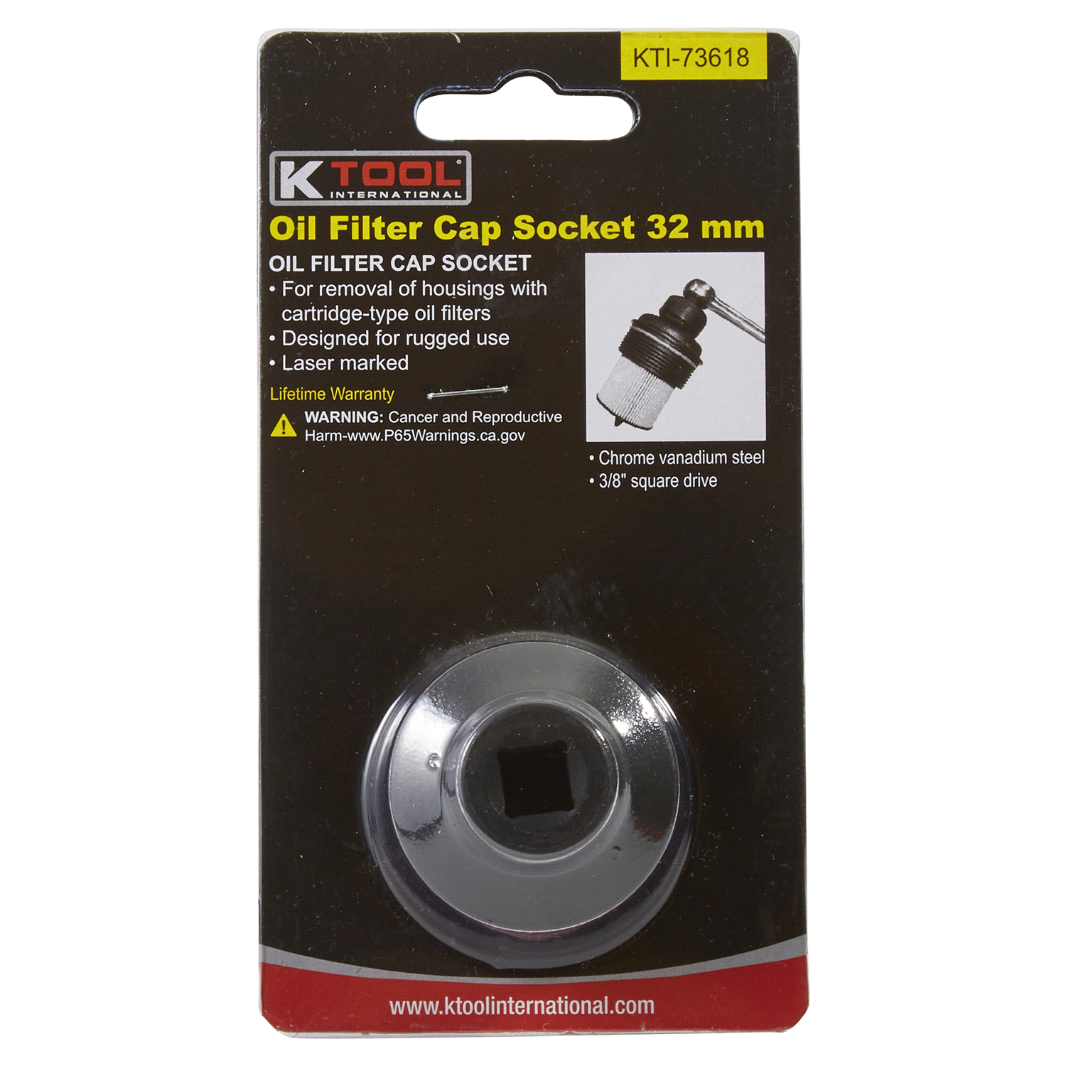 slide 1 of 2, KTOOL K-Tool Oil Filter Cap Socket For GM Applications, 32 mm, 32 mm