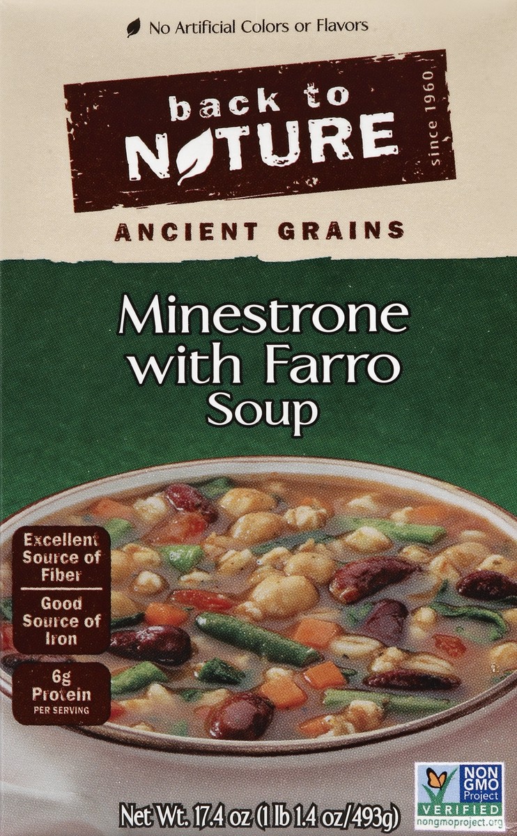 slide 4 of 4, Back to Nature Minestrone with Farro Soup, 17.4 oz