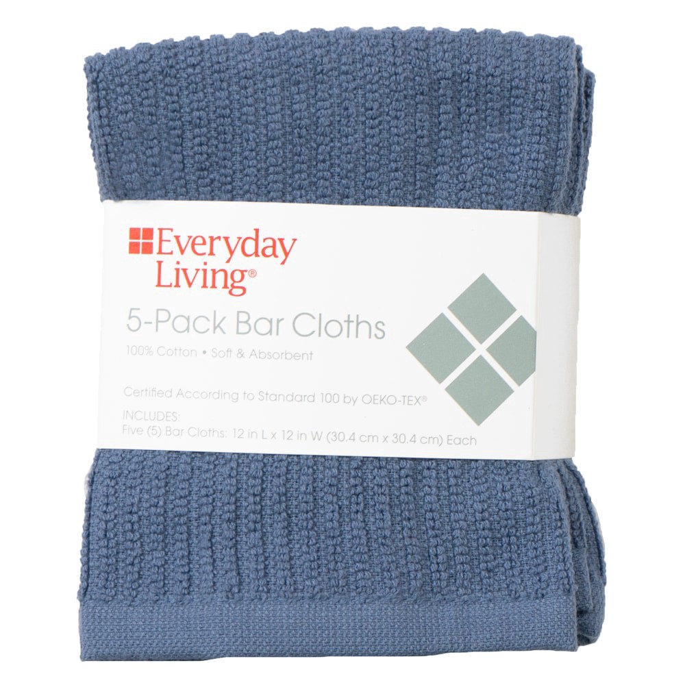 slide 3 of 4, Everyday Living® Bar Cloths - Blue, 5 ct