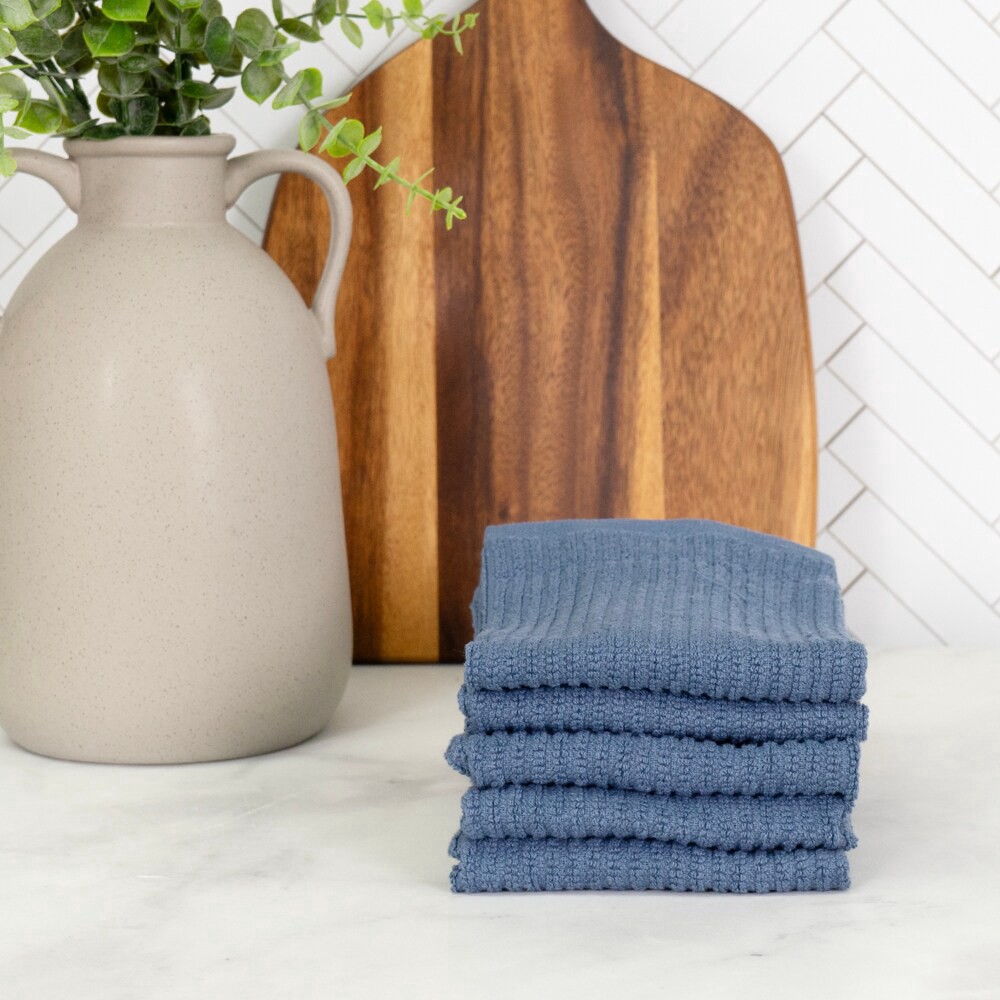 slide 4 of 4, Everyday Living® Bar Cloths - Blue, 5 ct