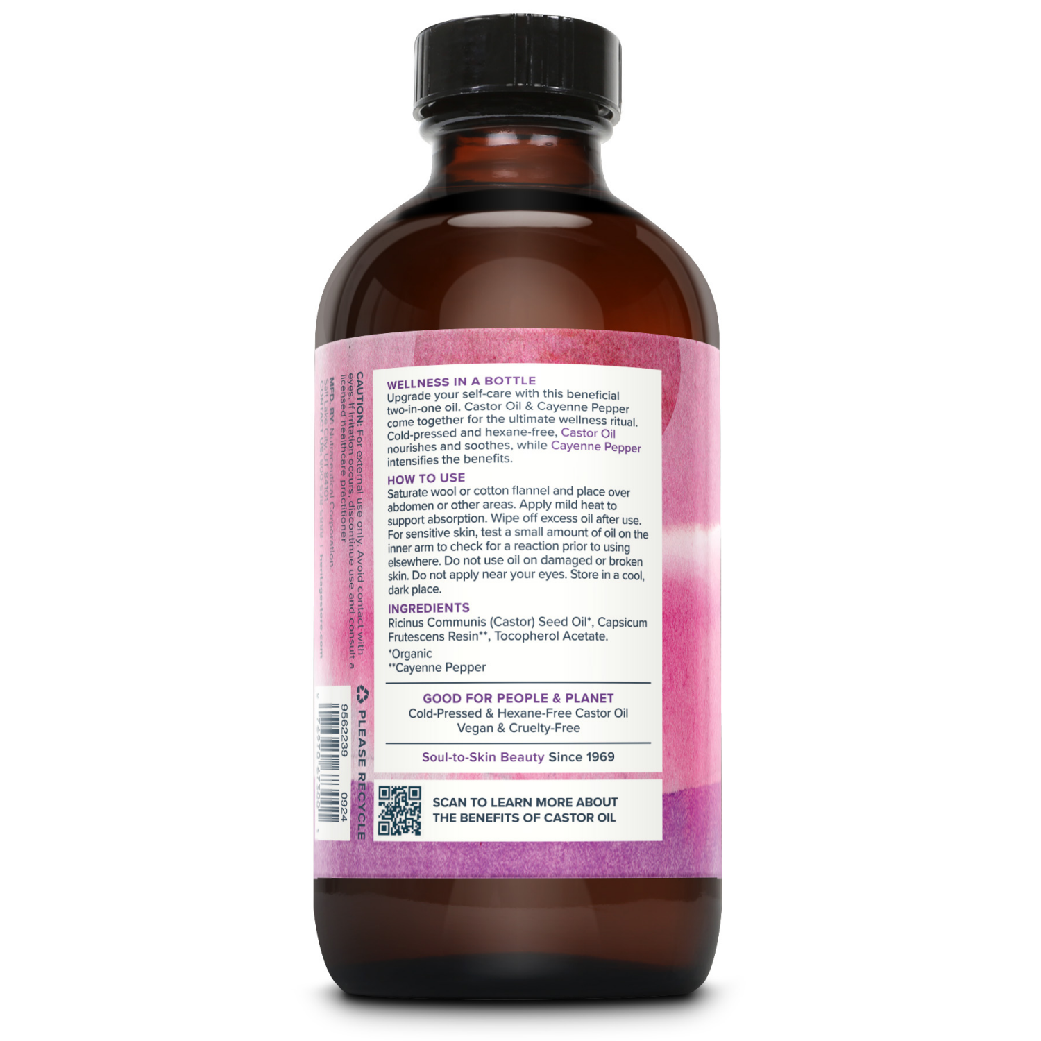 slide 2 of 2, Heritage Prod Inc (Haba) Castor Oil & Cayenne, 8 oz