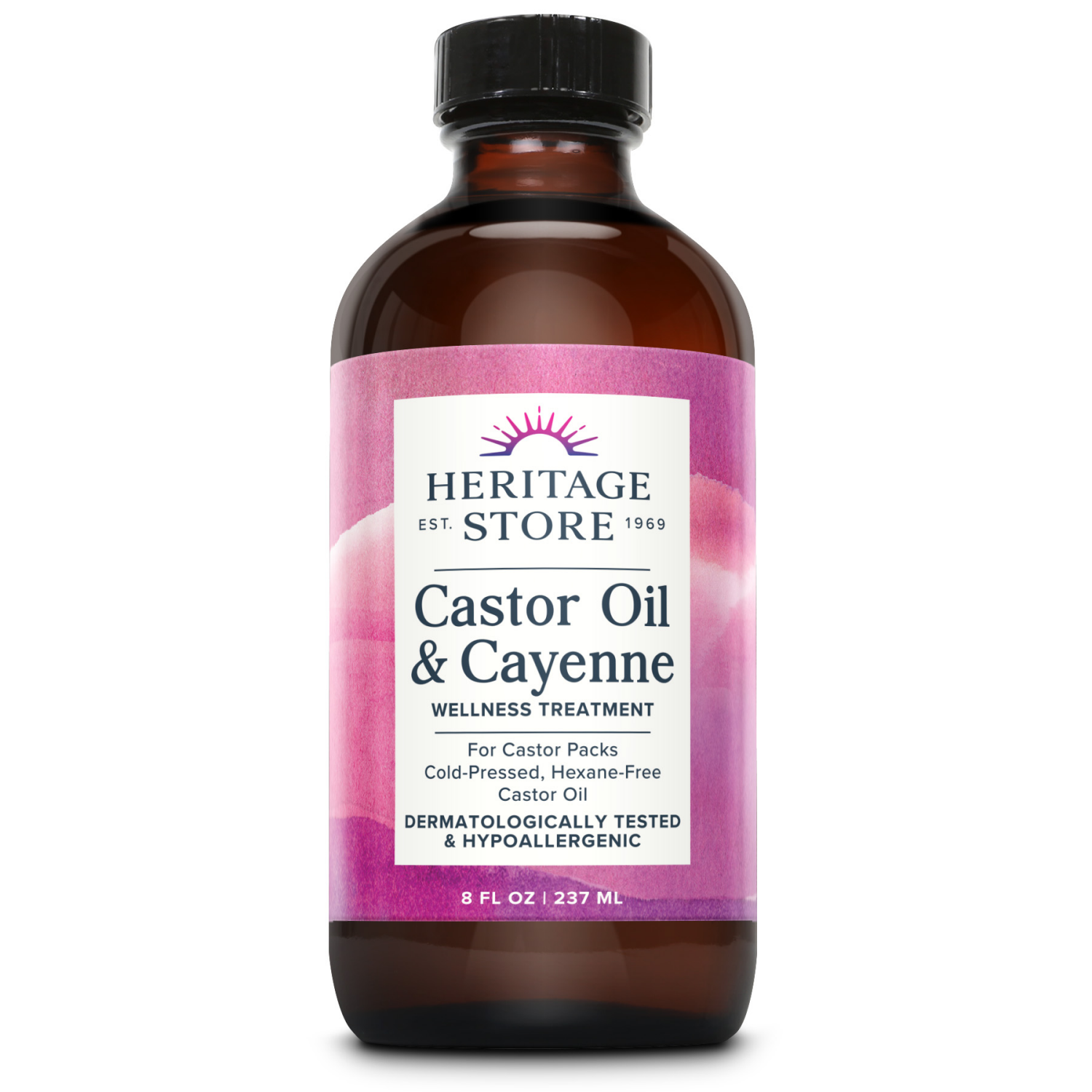 slide 1 of 2, Heritage Prod Inc (Haba) Castor Oil & Cayenne, 8 oz