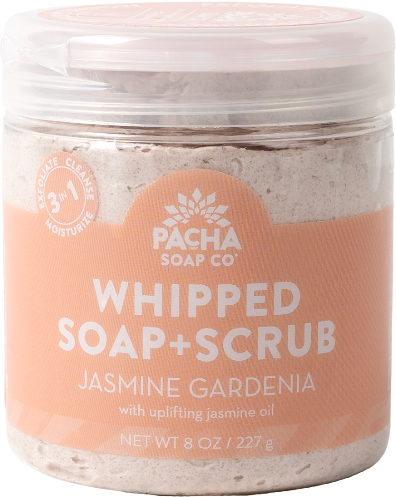 slide 1 of 1, Pacha Soap Co. Jasmine Gardenia Soap + Scrub, 8 oz