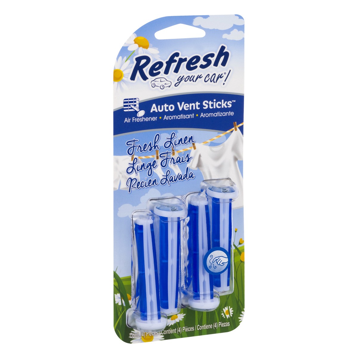 slide 4 of 10, Refresh Your Car! Fresh Linen Auto Vent Sticks 4 ea, 4 ct