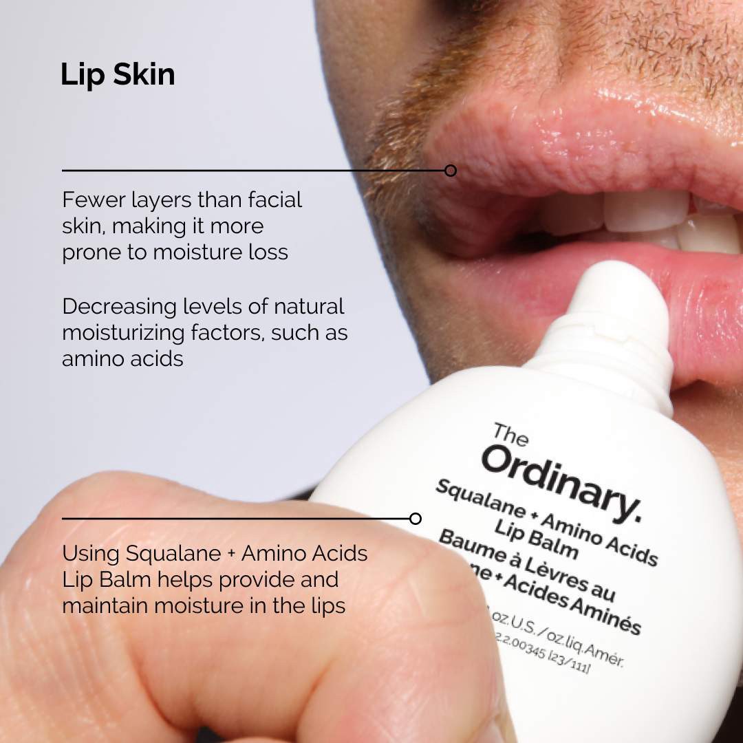 slide 2 of 7, The Ordinary Squalane + Amino Acids Hydrating Lip Balm, for Lips, Elbows, and Cuticles 0.5 oz / 15 ml, 