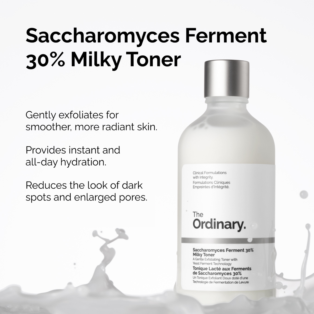 slide 2 of 6, The Ordinary Saccharomyces Ferment 30% Milky Toner for Gentle Exfoliation and Hydration 3.4 oz / 100 ml, 