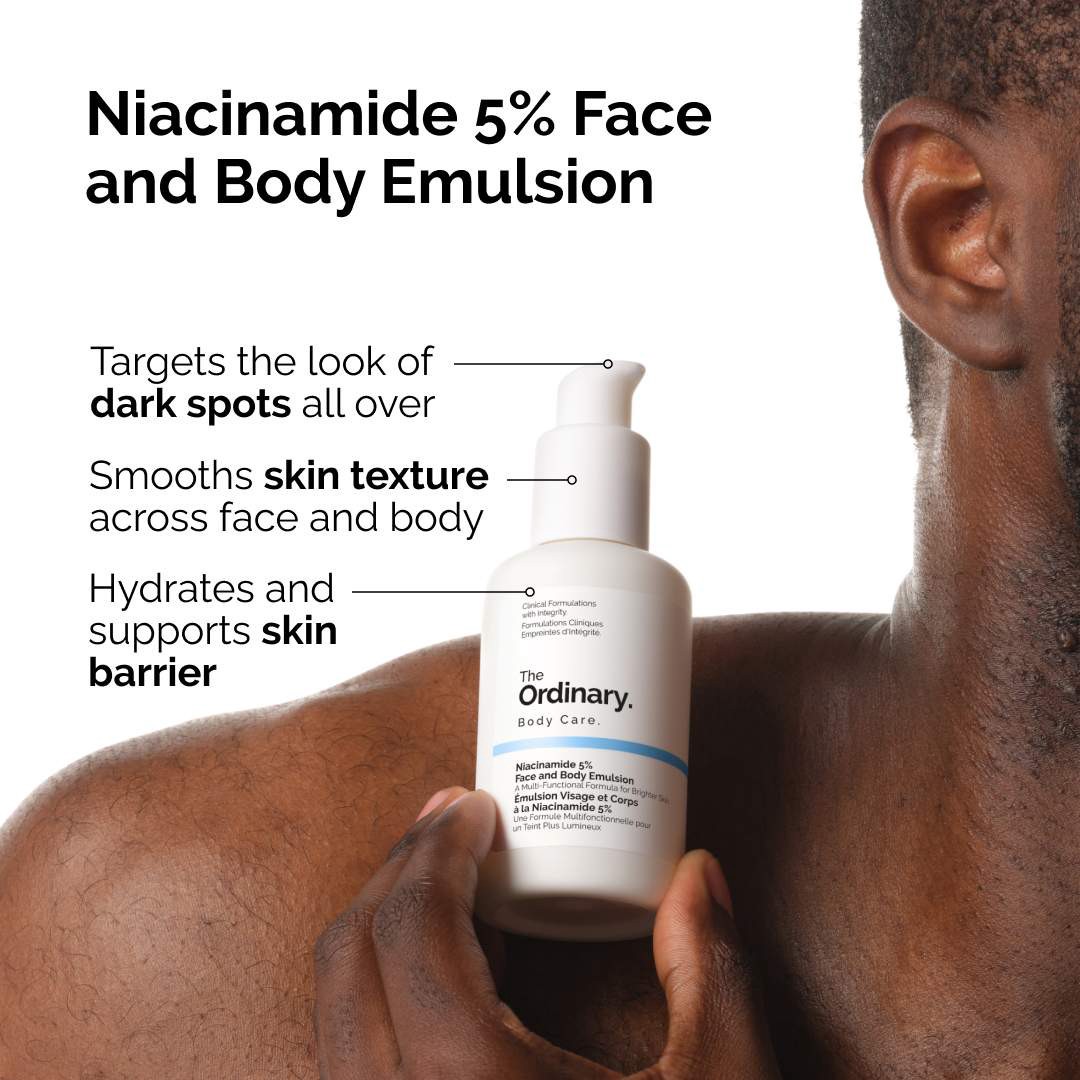 slide 3 of 8, The Ordinary Niacinamide 5% Face and Body Emulsion for Dark Spots & Uneven Tone 3.4 oz / 100 ml, 