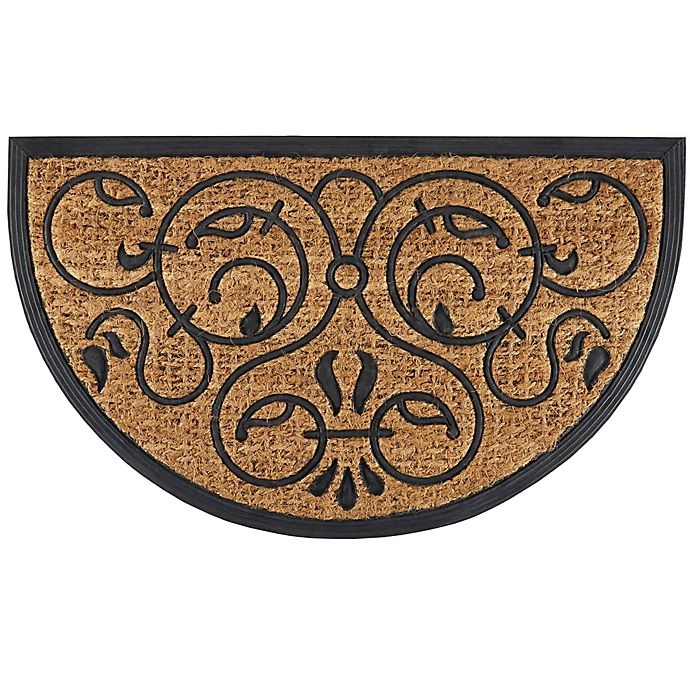 slide 6 of 10, Home Dynamix Scrollwork Slice Coir Door Mat - Brown, 18 in x 30 in