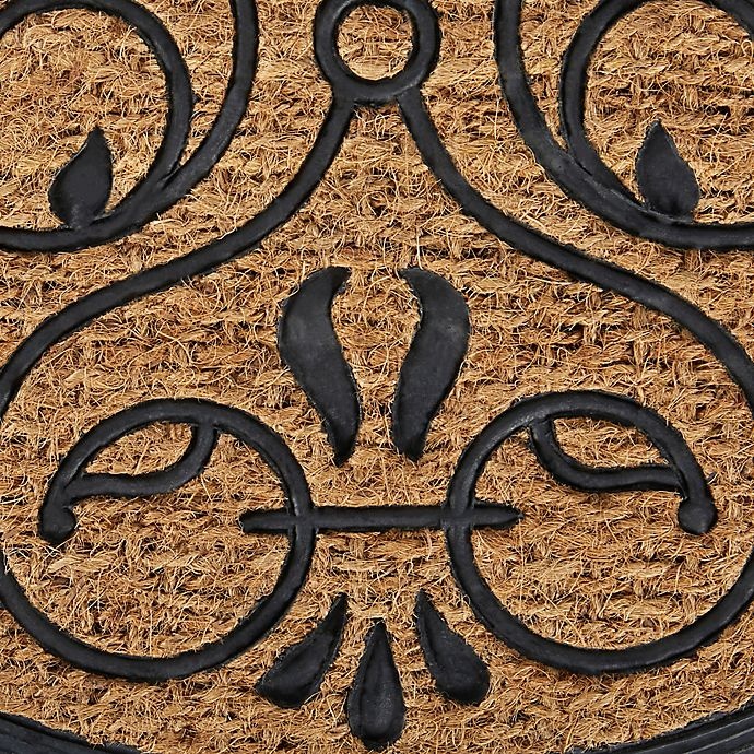 slide 7 of 10, Home Dynamix Scrollwork Slice Coir Door Mat - Brown, 18 in x 30 in