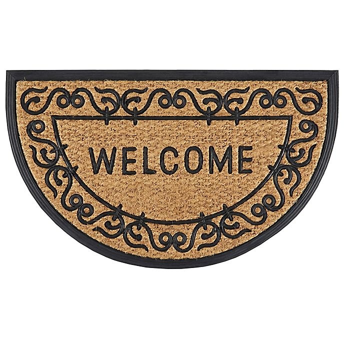 slide 1 of 10, Home Dynamix Scrollwork Slice Coir Door Mat - Brown, 18 in x 30 in