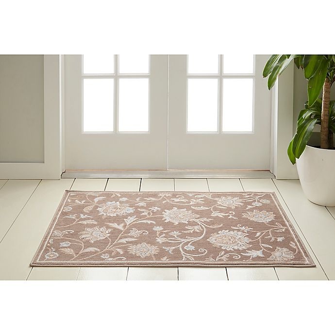 slide 2 of 2, Home Dynamix Westwood Floral Washable Accent Rug - Taupe, 2 ft 3 in x 3 ft 6 in