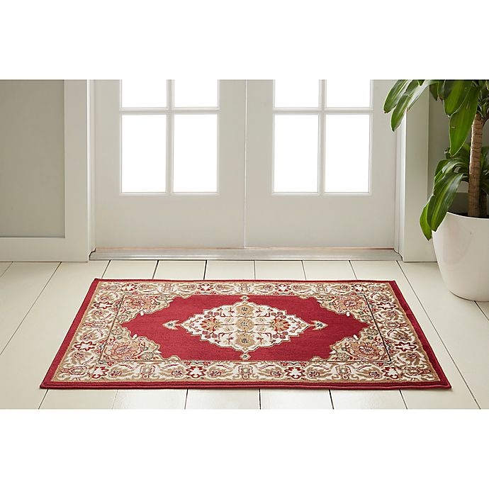 slide 2 of 2, Home Dynamix Westwood Medallion Washable Accent Rug - Red, 3 ft 1 in x 4 ft 6 in