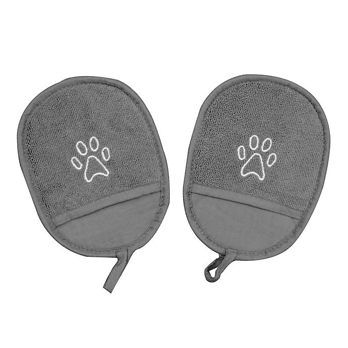 slide 2 of 3, Pawslife Clean Pup Fabric Mitt - Grey, 2 ct