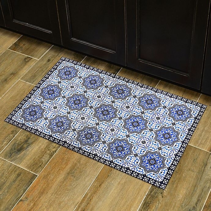 slide 4 of 4, Home Dynamix Calm Step Anti-Fatigue Kitchen Mat - Blue, 2 ft x 4 ft