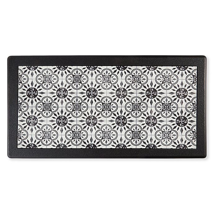 slide 1 of 6, Home Dynamix Divine Step Cliffside 20 x 36" Kitchen Mat - Black/White", 20 in x 36 in