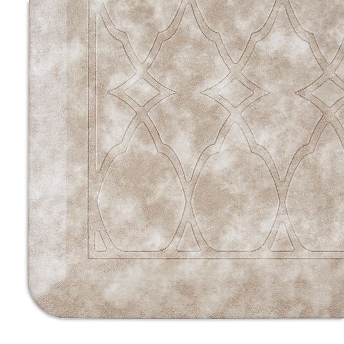 slide 3 of 5, Home Dynamix Gentle Step Embossed Trellis Mat - Beige, 20 in x 30 in