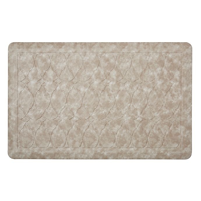 slide 1 of 5, Home Dynamix Gentle Step Embossed Trellis Mat - Beige, 20 in x 30 in