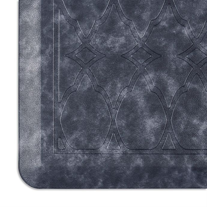 slide 3 of 5, Home Dynamix Gentle Step Embossed Trellis Mat - Blue, 20 in x 30 in