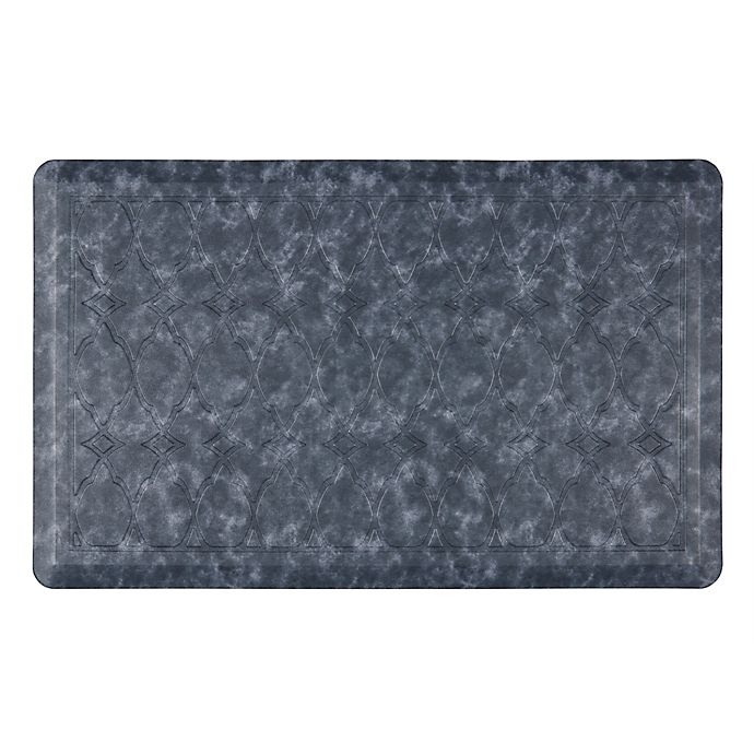 slide 1 of 5, Home Dynamix Gentle Step Embossed Trellis Mat - Blue, 20 in x 30 in