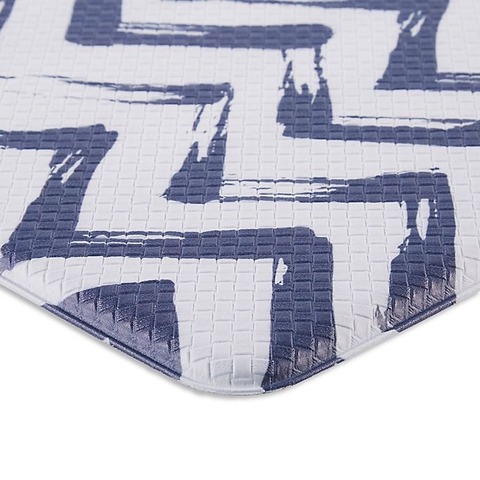 slide 3 of 8, Simply Essential Reversible Kitchen Mat - Blue, 18 in x 30 in