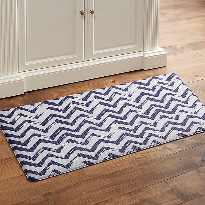 slide 7 of 8, Simply Essential Reversible Kitchen Mat - Blue, 18 in x 30 in