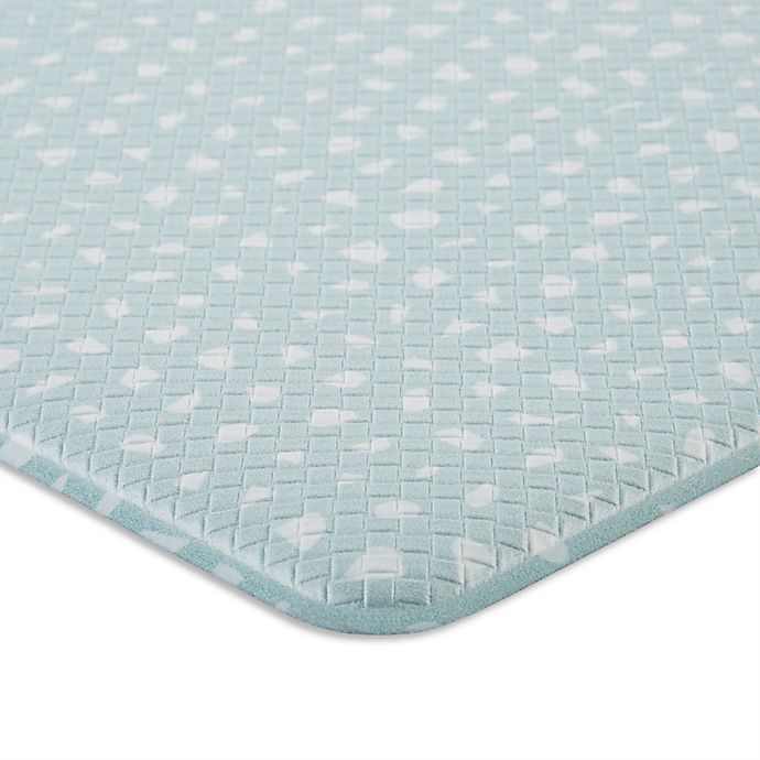 slide 2 of 8, Simply Essential Reversible Kitchen Mat - Light Blue, 18 in x 30 in