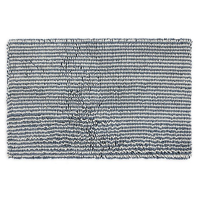 slide 1 of 5, Therapedic Ultimate Luxury Heathered Memory Foam Bath Rug - Dark Denim", 21 in x 34 in