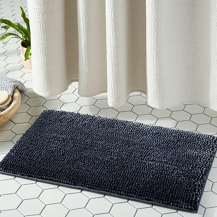 slide 4 of 5, Therapedic Ultimate Luxury Memory Foam Bath Rug - Dark Denim", 21 in x 34 in