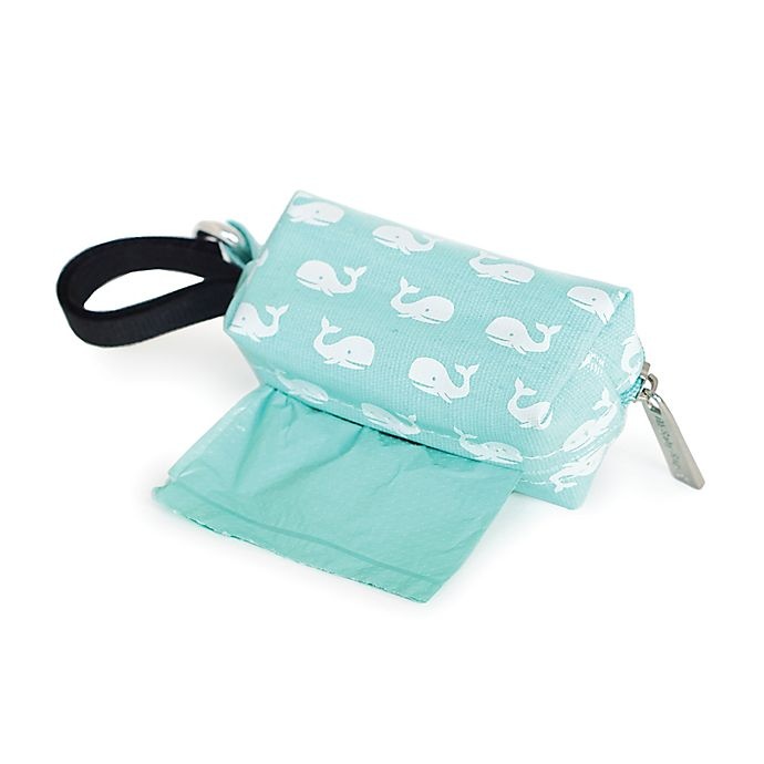 slide 2 of 3, Oh Baby Bags Clip-On Whale Wet Bag Dispenser - Sea Foam/White, 1 ct